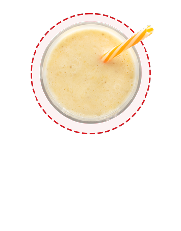 Batido de banana, naranja y piña