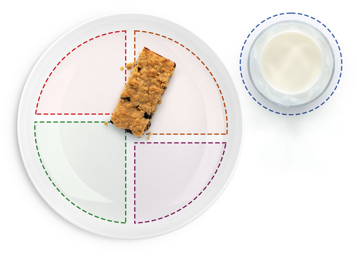 Barrita de avena con moras azules y zanahoria